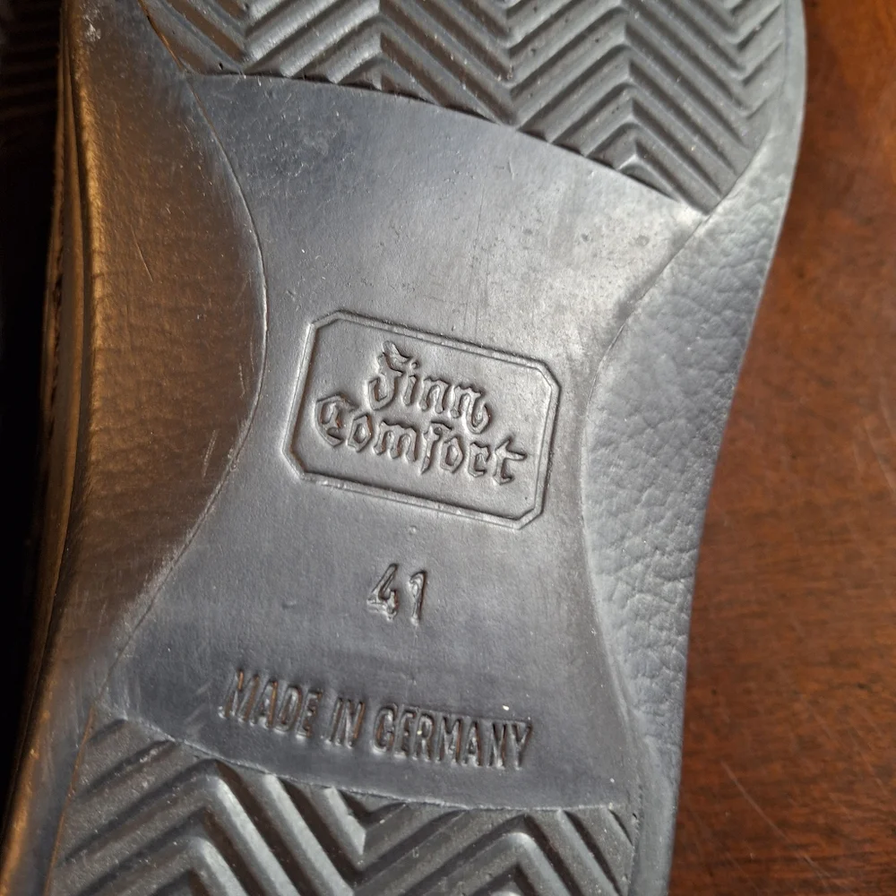 Finn Comfort Aussee Black Leather Slip-On Mule Clog Shoe  Women Size 41EU / 10US - Picture 14 of 16